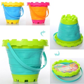 Набір для пісочниці 6915 відро (складне), 3 кольори, 20-22-6см. - 1 - smarttoys.com.ua