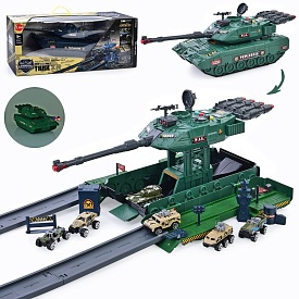Танк TN-1269-69A 2в1 (військ. база, трек), машинка 6шт.,2 кольори,муз.,світло,бат.,кор.,62-26-18,5см - 1 - smarttoys.com.ua