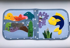 М'яка інтерактивна книжечка "Морський світ" 20*20 см, 2 аркуша - 2 - smarttoys.com.ua