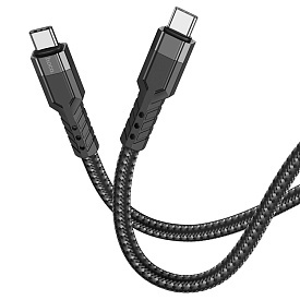 Кабель USB Hoco U110 60W Type-C to Type-C 1.2m (Чорний) - 1 - smarttoys.com.ua