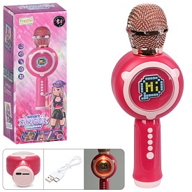 Мікрофон HY853-E (24шт) 23,5см, акум, звук(англ), світло, Bluetooth, TFслот, USBзарядне, в кор-ці, 9,5-24-6,5см - 1 - smarttoys.com.ua
