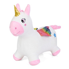 Стрибуни-тварини MS 4491 єдиноріг, ПВХ, плюш, 1450-1500г, у пакеті, 32-25-11см - 1 - smarttoys.com.ua