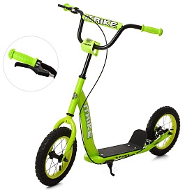 Самокат SR 2-043-1-GR підлітковий, 2 кол.-гума 12д, кермо, до 60 кг, підніжка, ручні гальма, зелений - 1 - smarttoys.com.ua