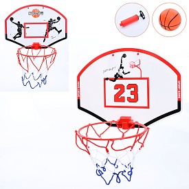 Баскетбольне кільце MR 1186-1 щит пласт., кільце пласт., сітка, м'яч,насос,2 види,кул.,38,5-31,5-4см - 1 - smarttoys.com.ua
