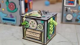 Бізікуб 15х15х15 см сірий - 3 - smarttoys.com.ua