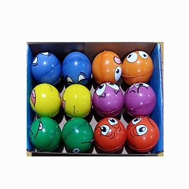 М'яч дитячий фомовий MS 4528 смайлик, PU, 6 видів,  диспл., 26-6,5-20 см. - 1 - smarttoys.com.ua