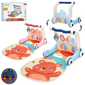 Каталка-ходунки 997-68A-B 2в1 (килимок для немовля),підвіски,2 кольори,піаніно-муз.,світло,бат.,кор. - 1 - smarttoys.com.ua