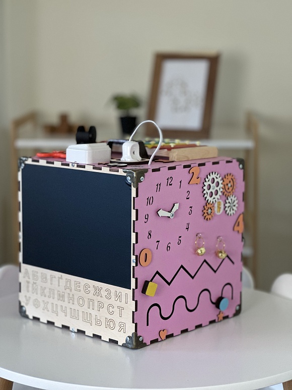 Бізікуб  30х30х30 см рожевий - 5 - smarttoys.com.ua