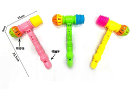 Молоточок 587-4 (504/2) 3 види, брязкальце, пискавка, свисток, у сітці,  ВИДАЄТЬСЯ ТІЛЬКИ МІКС ВИДІВ - 1 - smarttoys.com.ua