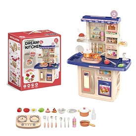 Кухня 86T-3 плита,мийка-ллється вода(механ.),пара,посуд,продукти,муз.,світло,бат.,кор.,41-48-18,5см - 1 - smarttoys.com.ua