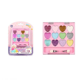 Набір косметики ZR 21 F (288/2) 12 кольорів, аплікатор, тіні, блискітки, на листі - 1 - smarttoys.com.ua