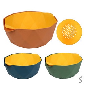 Миска-друшляк для миття овочів і фруктів 2в1 21.5см R90350-21.5 - 1 - smarttoys.com.ua