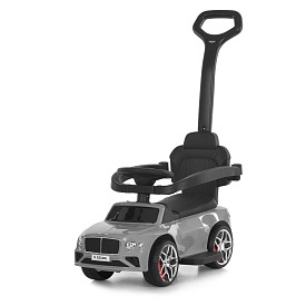 Каталка-толокар M 6252EL-11 бат.ручка, муз, світло, шкіра, підсклянник, MP3, BLUETOOTH, сірий - 1 - smarttoys.com.ua