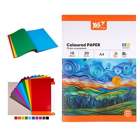 Папір кольоровий односторонній Yes "Orange Line", 20 аркушів, А4, скоба - 1 - smarttoys.com.ua