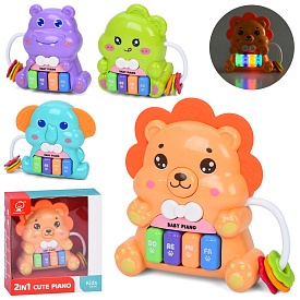 Піаніно 1012-13-14-15 тварина, 11-12-4,5см, 2в1(брязкальце), муз., звук, звуки тварин, світло, бат., - 1 - smarttoys.com.ua