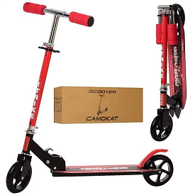 Самокат SR 2-005-RB алюм.+сталь, 2 колеса ПУ 145мм., кермо, підніжка 48-10см, склад., червоний, кор. - 1 - smarttoys.com.ua