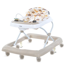 Ходунки ME 1184 FUN Beige колеса 8 шт., стопор, муз., світло, бат., бежевий. - 1 - smarttoys.com.ua