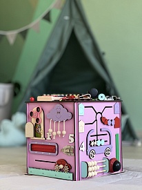 Бізікуб "Робот" 30х30х30 см рожевий - 1 - smarttoys.com.ua