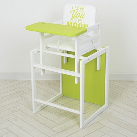 Стільчик Color лайм для годування, трансформер, 2-х точ. ремені, білий+лайм. - 1 - smarttoys.com.ua