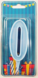 Свічка цифра "0" блакитна - 1 - smarttoys.com.ua