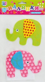 Наклейки для творчества "Слоники" войлок, в уп.2шт. - 1 - smarttoys.com.ua