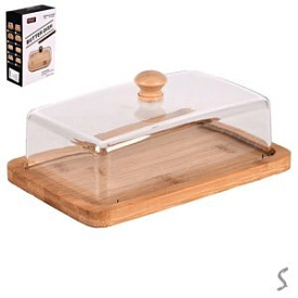 Маслянка бамбук з акриловою кришкою 12*19*6см R35497 - 1 - smarttoys.com.ua