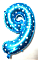 Фольгована цифра "9" блакитна, висота 65 см - 1 - smarttoys.com.ua