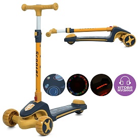 Самокат JR3-125-Y Maxi-big, метал+пластик,3колеса PU,2пер 115мм,задн.90мм,кермо,муз.,світло,бат.,кор - 1 - smarttoys.com.ua