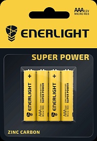 Батарейка ENERLIGHT Super Power AAA BLI 4, Zinc Carbon, (U4бл.), мініпал,    Zink Carbon Ціна за 4 шт - 1 - smarttoys.com.ua