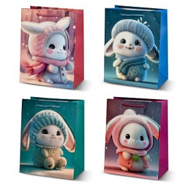 Пакет подарунковий паперовий S "Rabbits 3D" 18*23*10см R96928-S - 1 - smarttoys.com.ua