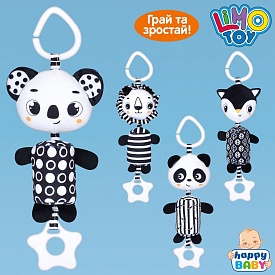 Підвіска м'яка HB 0066 ABCD на коляску, тварина, прорізувач, плюш, 4 види, муз., кул., 10-14-6 см. - 1 - smarttoys.com.ua