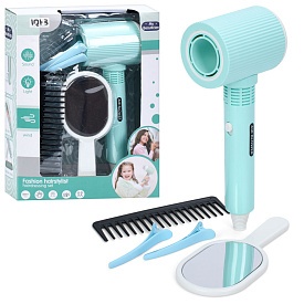Набір аксесуарів A2008-3 набір перукаря, фен-повітря, дзеркало, гребінець,заколки, кор,19,5-25,5-7см - 1 - smarttoys.com.ua
