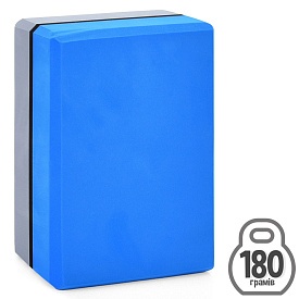 Блок для йоги MS 0858-17-BL  EVA, 23-15-7,5см, сіро-синій, 180-200г - 1 - smarttoys.com.ua