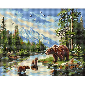 Набір з алмазною мозаїкою "Ведмедиця і ведмежата" 40х50см - 1 - smarttoys.com.ua