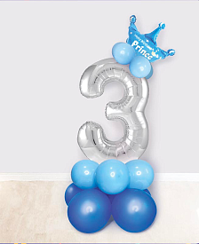 Набір з куль з цифрою "3" блакитний - 1 - smarttoys.com.ua