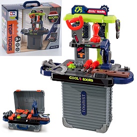 Стіл з інструментами 008-302 3в1, верстак,, пила (механічна), молоток,викрутки,чемодан 35,5-18-в47см - 1 - smarttoys.com.ua