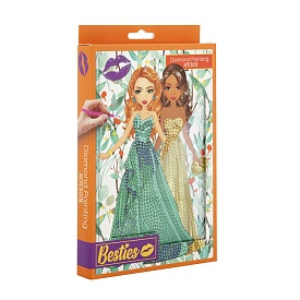 Besties Блокнот А5 "Діамантовий розпис" у твердій палітурці (помаранчевий), арт. 961005 - 1 - smarttoys.com.ua