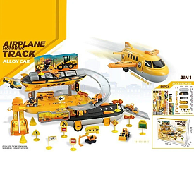 Парковка 6671 (36/2) 50 елементів, літак, 2в1, металопластикова машинка, дорожні знаки, в коробці - 1 - smarttoys.com.ua