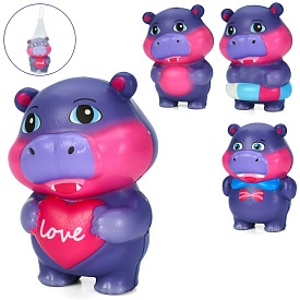 Іграшка MS 4680 сквіши, антистрес, аромат., бегемот, 5 видів, сітка, упак. 12 шт., кул. - 1 - smarttoys.com.ua