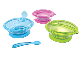 PK 037 Дитяча тарілка з кришкою та ложкою на присосці - 1 - smarttoys.com.ua