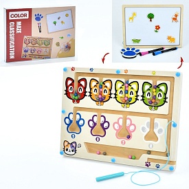 Дерев'яна іграшка Лабіринт MD 1517 магніт.,2в1(магніт.дошка),фігурки-магн.,маркер,губка,кор.,30-23-3 - 1 - smarttoys.com.ua