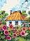 Набір для розпису по номерах "Мальви біля хати" 30x40см - 1 - smarttoys.com.ua