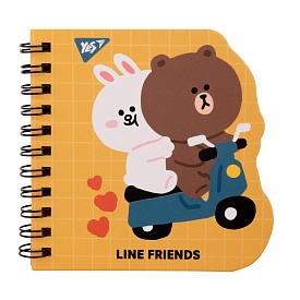 Блокнот YES 100x100/30 подв. спіраль "Line Friends" yellow, крапки - 1 - smarttoys.com.ua