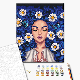 Картина за номерами: Ромашки у волоссі © Поліна Скурихіна 40х50 - 1 - smarttoys.com.ua