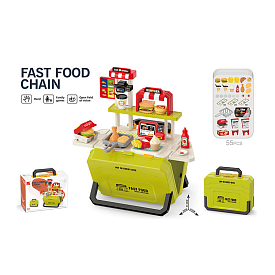 Магазин 668-160 (36) розкладна валіза, муляжі продуктів, іграшкові гроші, наліпки, в коробці - 1 - smarttoys.com.ua