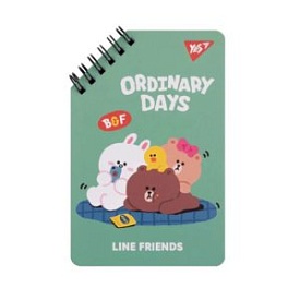 Блокнот YES 95х145 мм, 60 арк., подв. cпіраль "Line Friends" Ordinary days - 1 - smarttoys.com.ua
