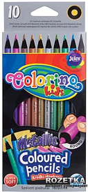 Олівці кольорові круглі 10 кольорів металік COLORINO - 1 - smarttoys.com.ua