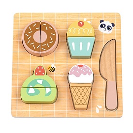 Дерев'яна іграшка HP022 на липучці, солодощі 4 шт., ніж, ігрове поле, кул., 18-18-2 см. - 1 - smarttoys.com.ua