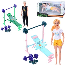 Лялька JJ8715-16-1Q шарнірна,лава тренувальна,гантелі,2види(спортсмен/спортсменка),кор.,30-15,5-13,5 - 1 - smarttoys.com.ua