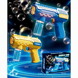 Мильні бульбашки QW026 пістолет, запаска, 2 кольори, бат., кор., 18,5-14-5,5 см. - 1 - smarttoys.com.ua